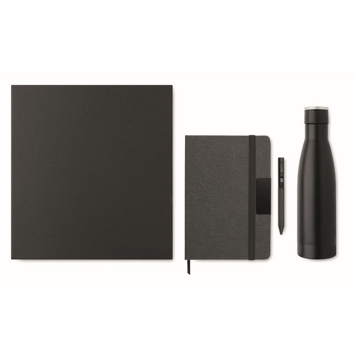 Set Notizbuch mit Flasche