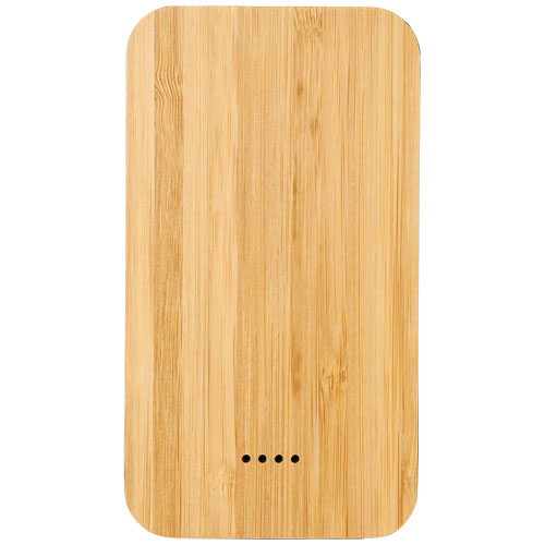 Future 6.000 mAh kabellose Powerbank mit Ladefunktion aus Bambus/Stoff