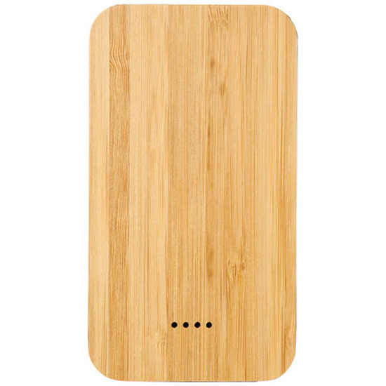 Future 6.000 mAh kabellose Powerbank mit Ladefunktion aus Bambus/Stoff