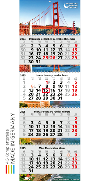 4-Monats-Kalender Quadro Wire-O 4 Bestseller