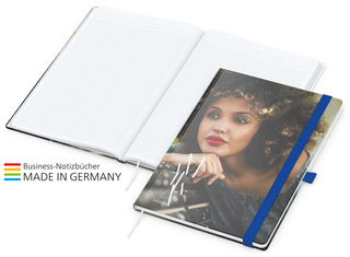 Match-Book White Bestseller A4 Cover-Star gloss-individuell, mittelblau