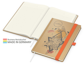 Notizbuch Match-Book Creme Bestseller A4 Natura braun-individuell, orange