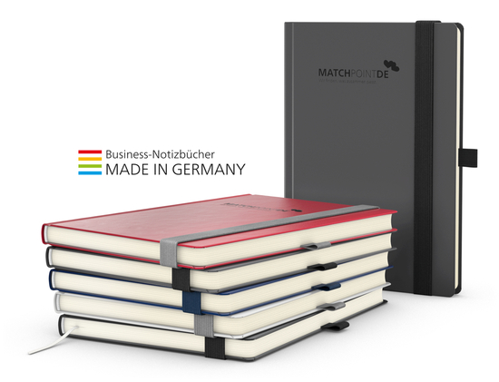 Notizbuch Vision-Book Creme Bestseller A5, dunkelblau inkl. Kupferprägung