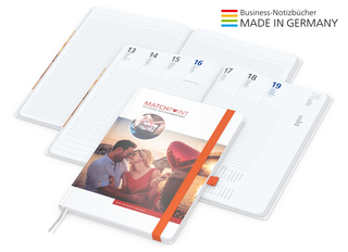 Match-Hybrid White Bestseller A4, Cover-Star matt-individuell, orange