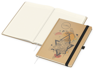 Notizbuch Match-Book Creme Bestseller, A4, Natura, braun-individuell, schwarz