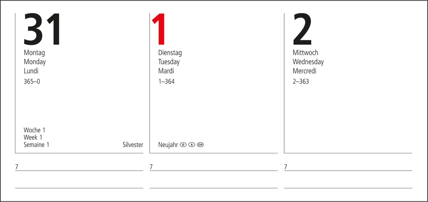 Wochenkalender Prestige Bestseller inkl. 4C-Druck, gloss-individuell
