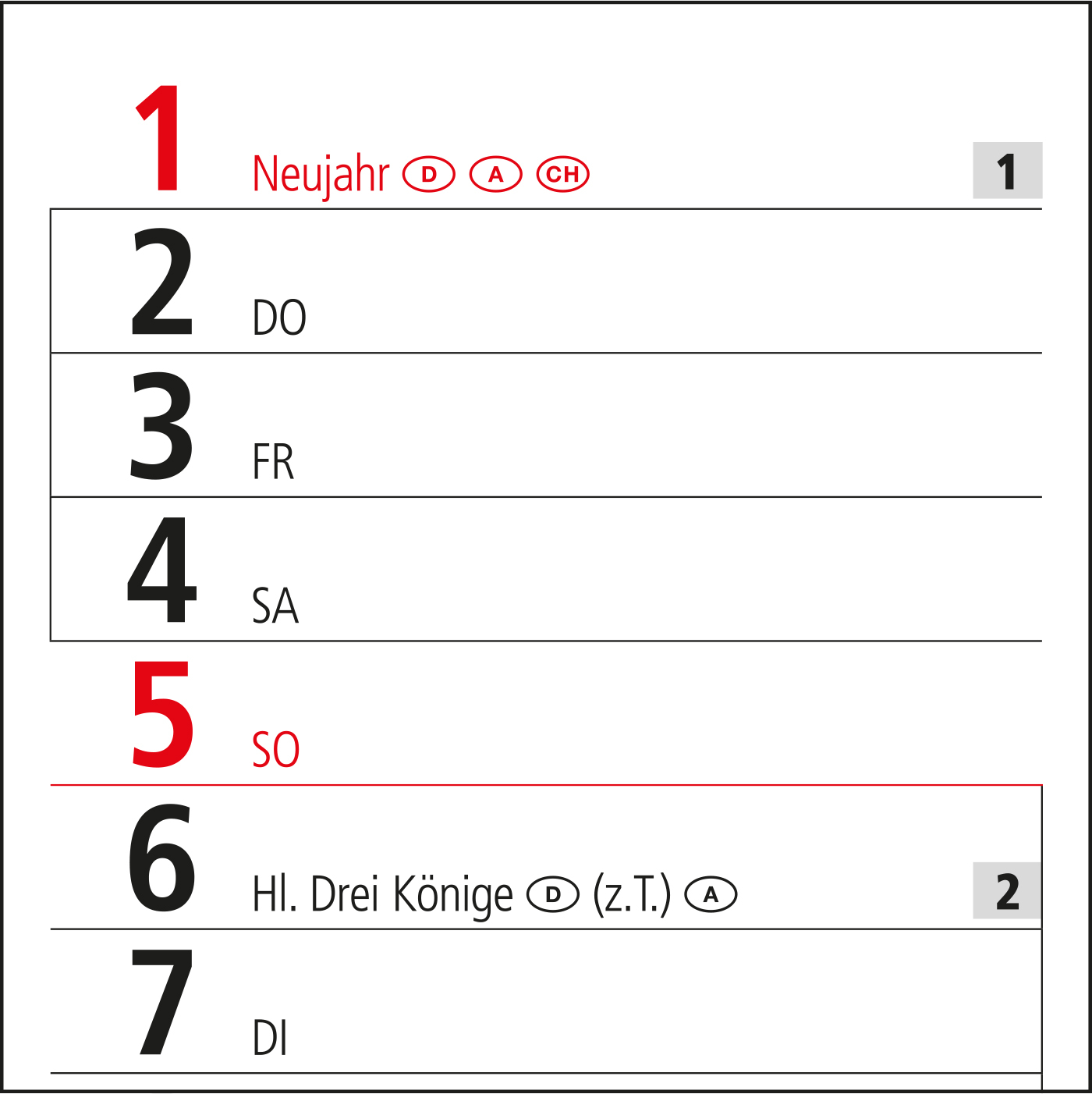 Streifenkalender Trend Bestseller