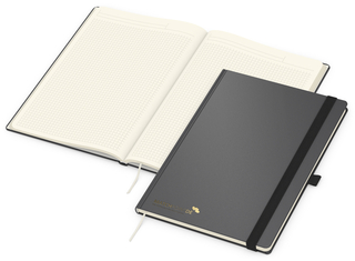 Notizbuch Vision-Book Creme Bestseller, A4, anthrazit inkl. Goldprägung
