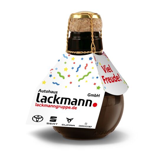 Origineller Sekt Fröhliche Weihnachten - Karton Gelb, 125 ml 2K1358i1