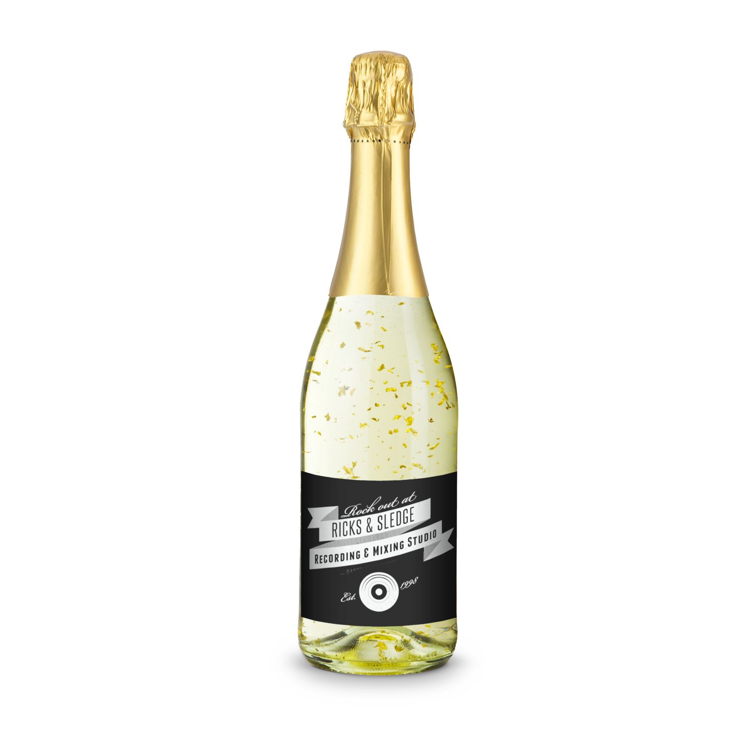 Golden Flakes - Flasche klar - Kapsel gold, 0,75 l 2K1910a
