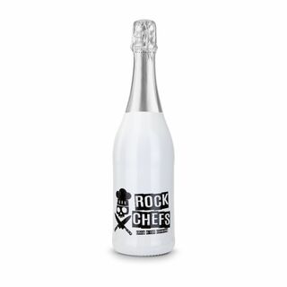 Sekt Cuvée - Flasche weiß-lackiert - Kapsel silber, 0,75 l 2K1911b