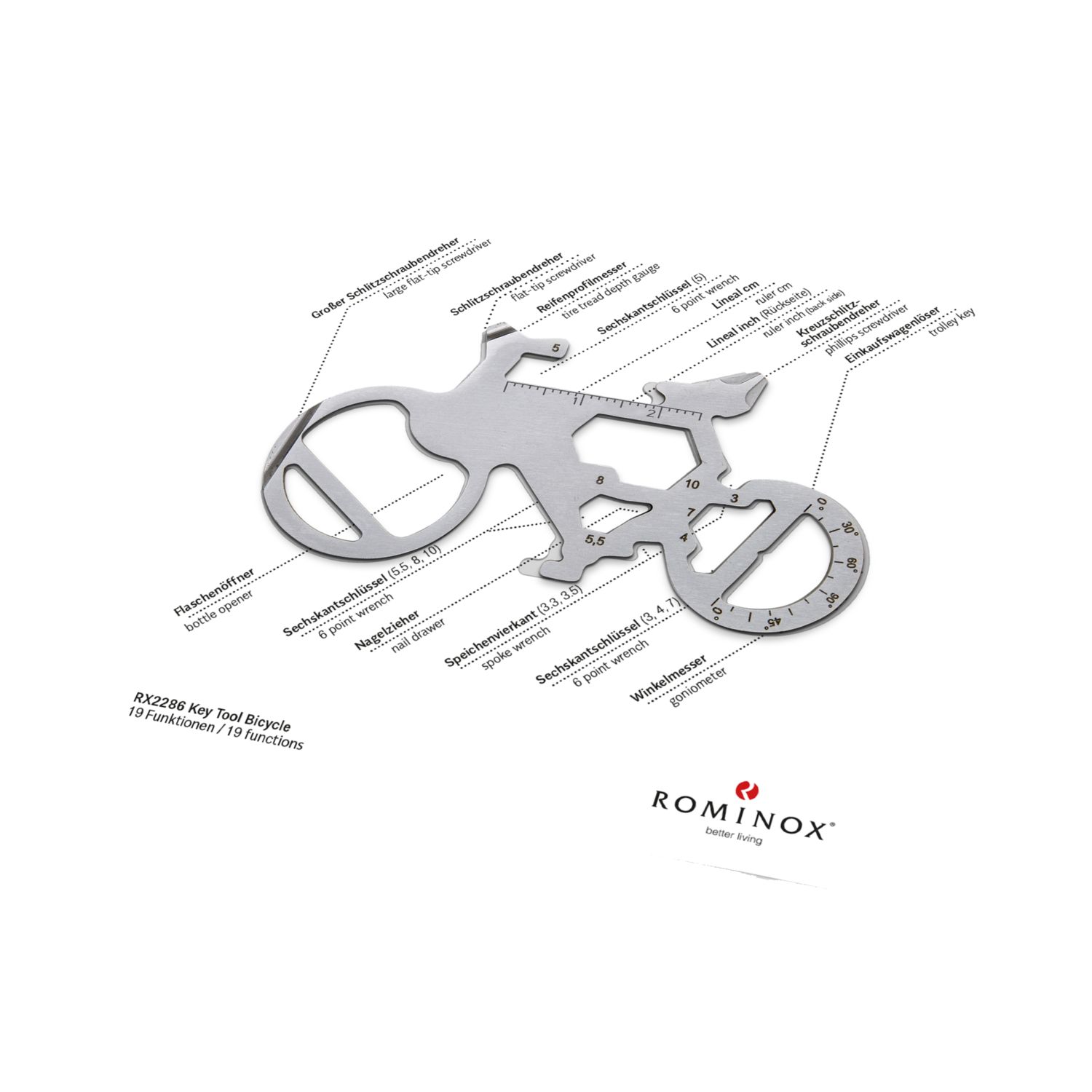 ROMINOX® Key Tool Bicycle (19 Funktionen) Super Dad 2K2108l