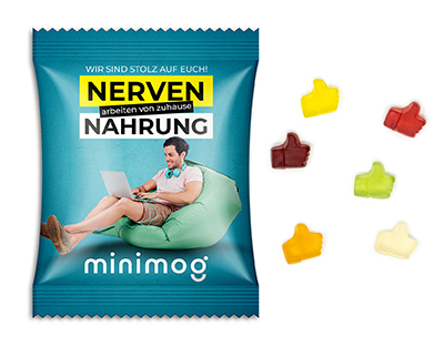 Fruchtgummi Standardformen 10 g Daumen hoch Standard-Folie transparent