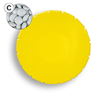 Super Mini Clic Clac Box 12 g Pfefferminztabletten hellblau PMS Yellow C
