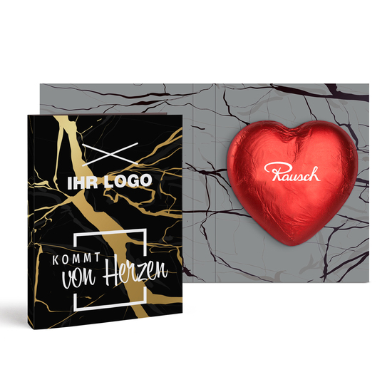 "Rausch Plantagen" Schokoladen-Herz in Klappkarte groß 20 g Rotes Herz