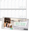 Schreibtischquerkalender "Business" mit überstehender Kartonrückwand im Format 30,5 x 13,5 cm, Kalendarium grau/blau