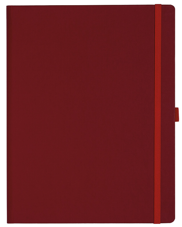 Notizbuch Style Large im Format 19x25cm, Inhalt kariert, Einband Fancy in der Farbe Ruby Red