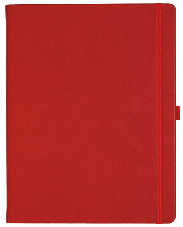 Notizbuch Style Large im Format 19x25cm, Inhalt kariert, Einband Slinky in der Farbe Scarlet