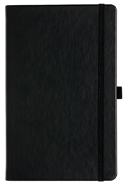 Notizbuch Style Medium im Format 13x21cm, Inhalt blanco, Einband Slinky in der Farbe Black.