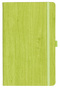 Notizbuch Style Medium im Format 13x21cm, Inhalt kariert, Einband Woody in der Farbe Lime