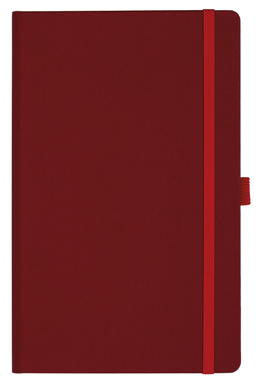 Notizbuch Style Medium im Format 13x21cm, Inhalt liniert, Einband Fancy in der Farbe Ruby Red