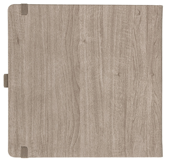 Notizbuch Style Square im Format 17,5x17,5cm, Inhalt liniert, Einband Woody in der Farbe Sludge