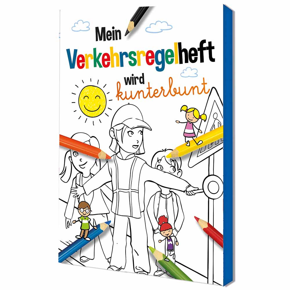 Malbuch / Mal-Set A6 - Verkehr - Malset mit 2-c Logoeindruck