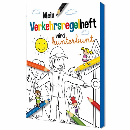 Malbuch / Mal-Set A6 - Verkehr - Malset mit 2-c Logoeindruck