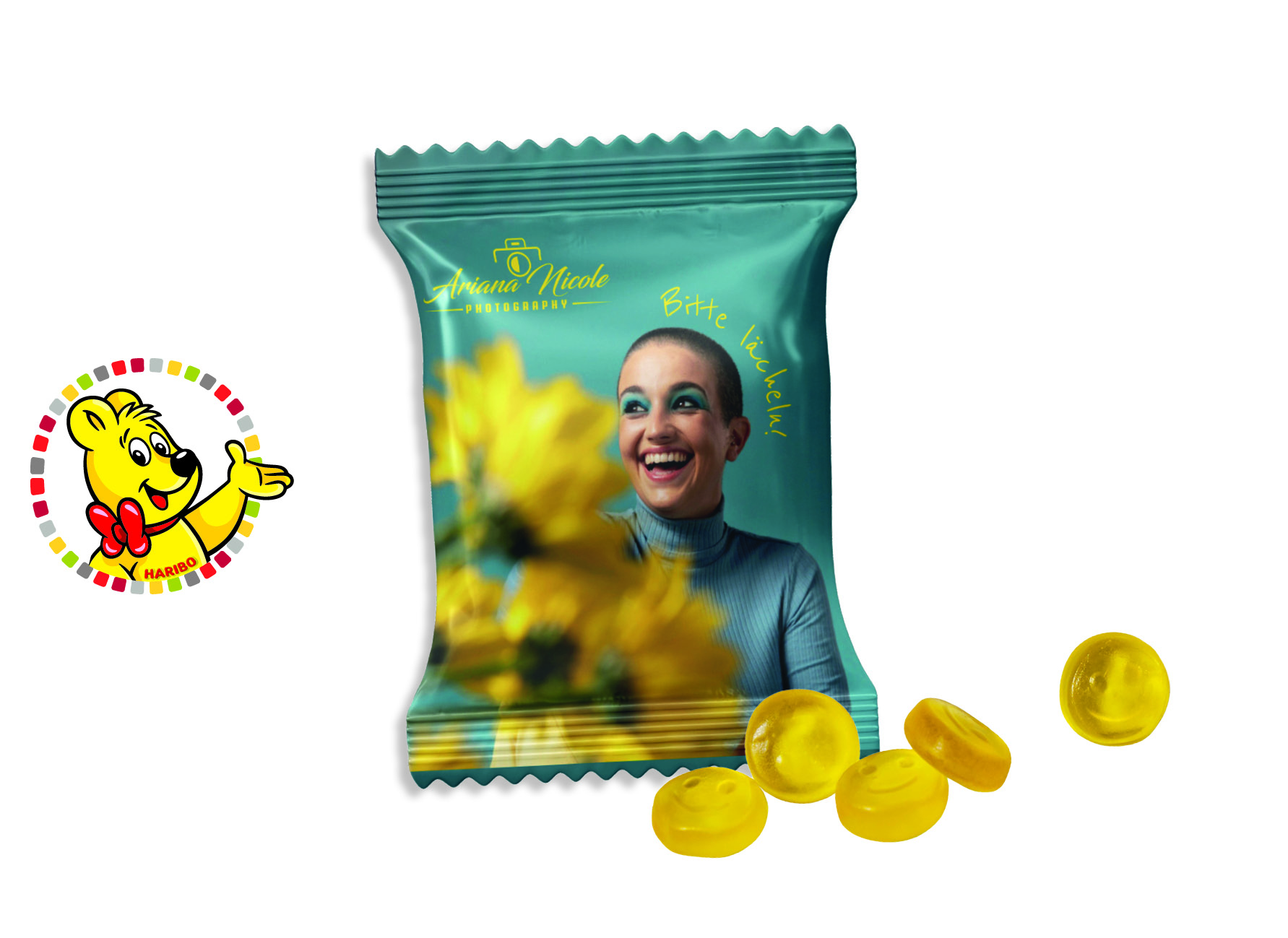HARIBO Standardformen Werbetüte, Inhalt: HARIBO Smileys ca. 6,5 g