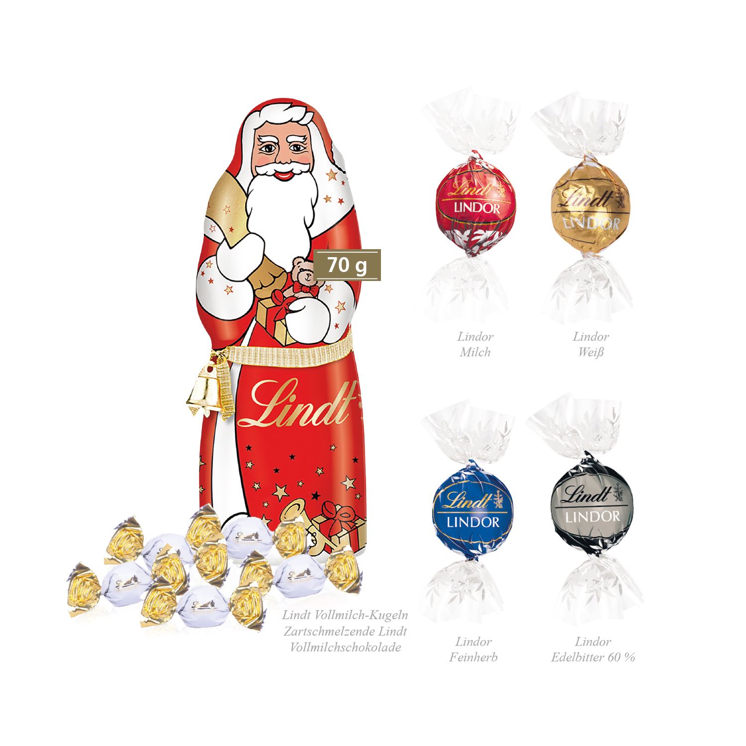 Premium-Präsent mit Lindt Weihnachtsmann „Maxi“