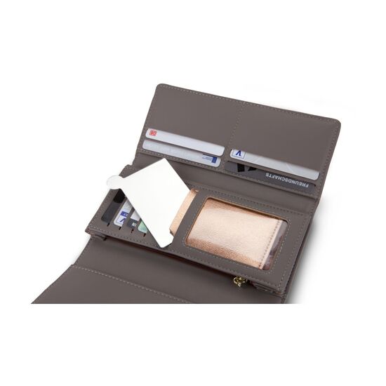 Taschenspiegel aus Edelstahl, im Etui (gold)