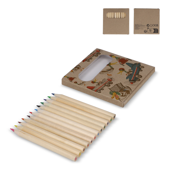 12 Buntstifte in Kraftbox