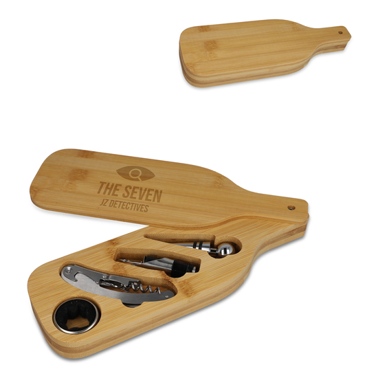 Weinset in Bambuskiste