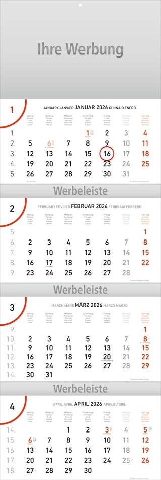 Viermoantsplaner Future-quattro rot