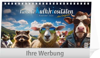 Tischaufstellkalender Tierische Kuhriositäten