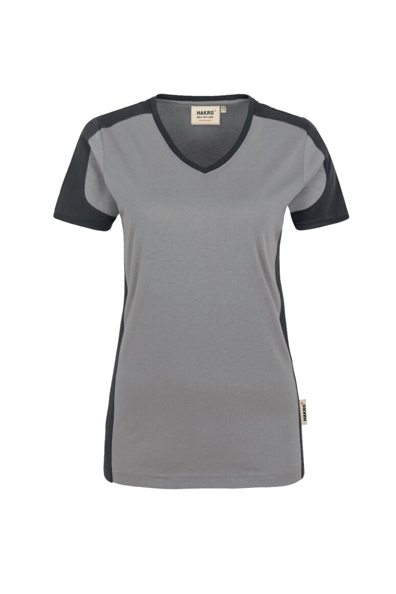 HAKRO Damen V-Shirt Contrast Mikralinar® NO. 190