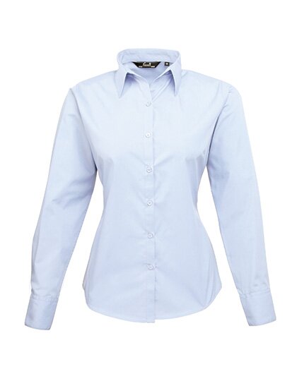 Ladies` Poplin Long Sleeve Blouse