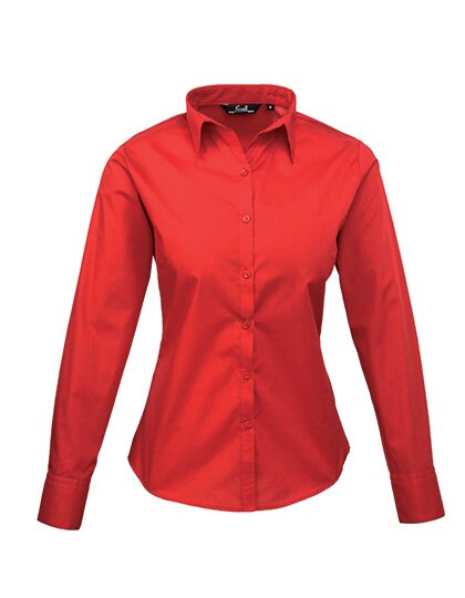 Ladies` Poplin Long Sleeve Blouse