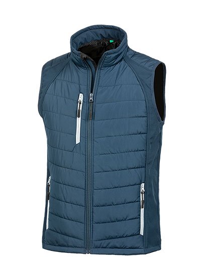 Black Compass Padded Soft Shell Gilet