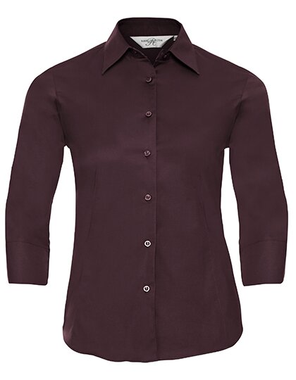Ladies` 3/4 Sleeve Fitted Stretch Shirt
